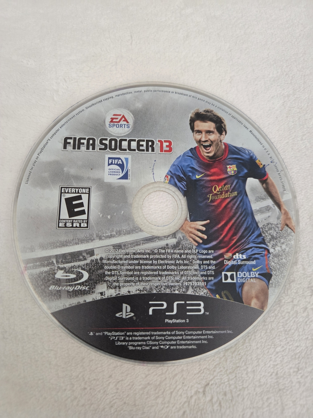 FIFA Soccer 13 PS3 Game Disc - Blue/Red
